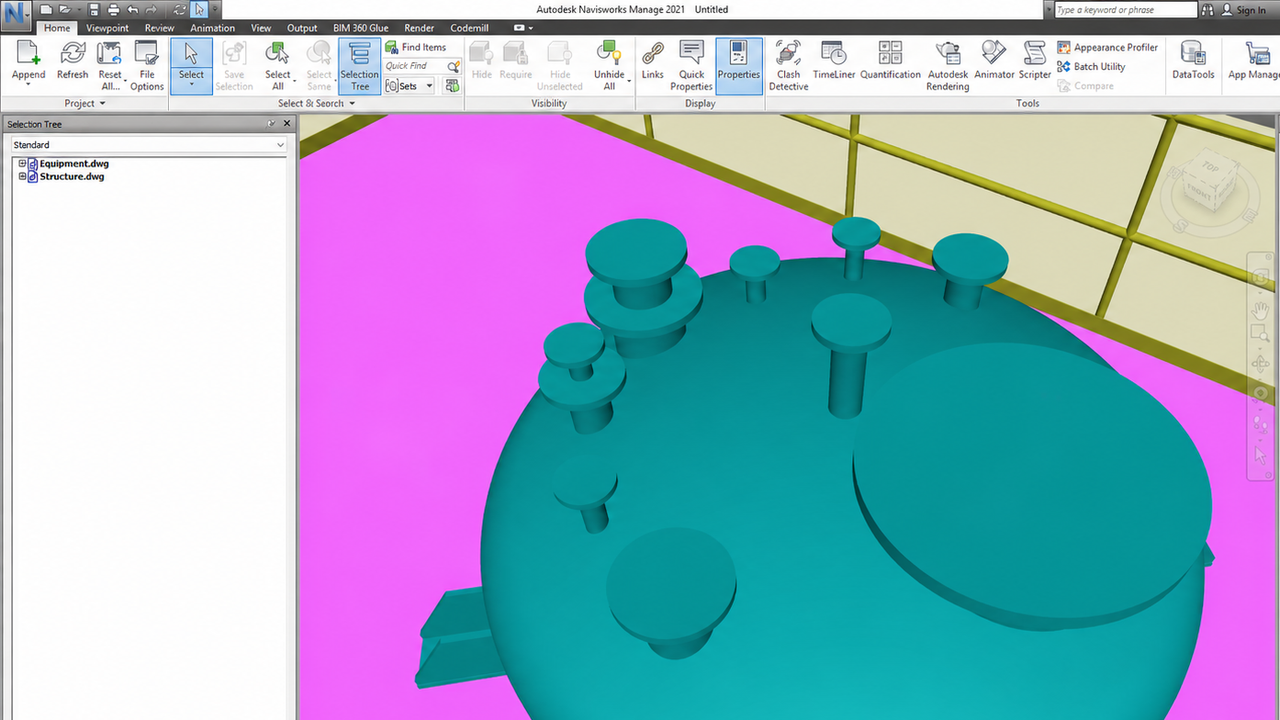Plant 3D model before nozzle tags are generated
