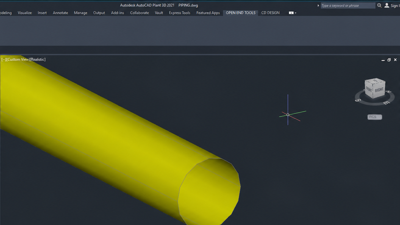 Open physical pipe port before an Open End marker is created